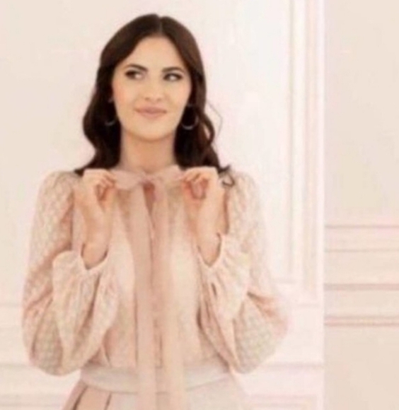 𝅺rachel Parcell Dot Tie Blouse - Picture 4 of 16